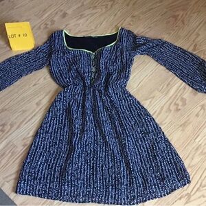 Elegant Blue and White Women's Dress